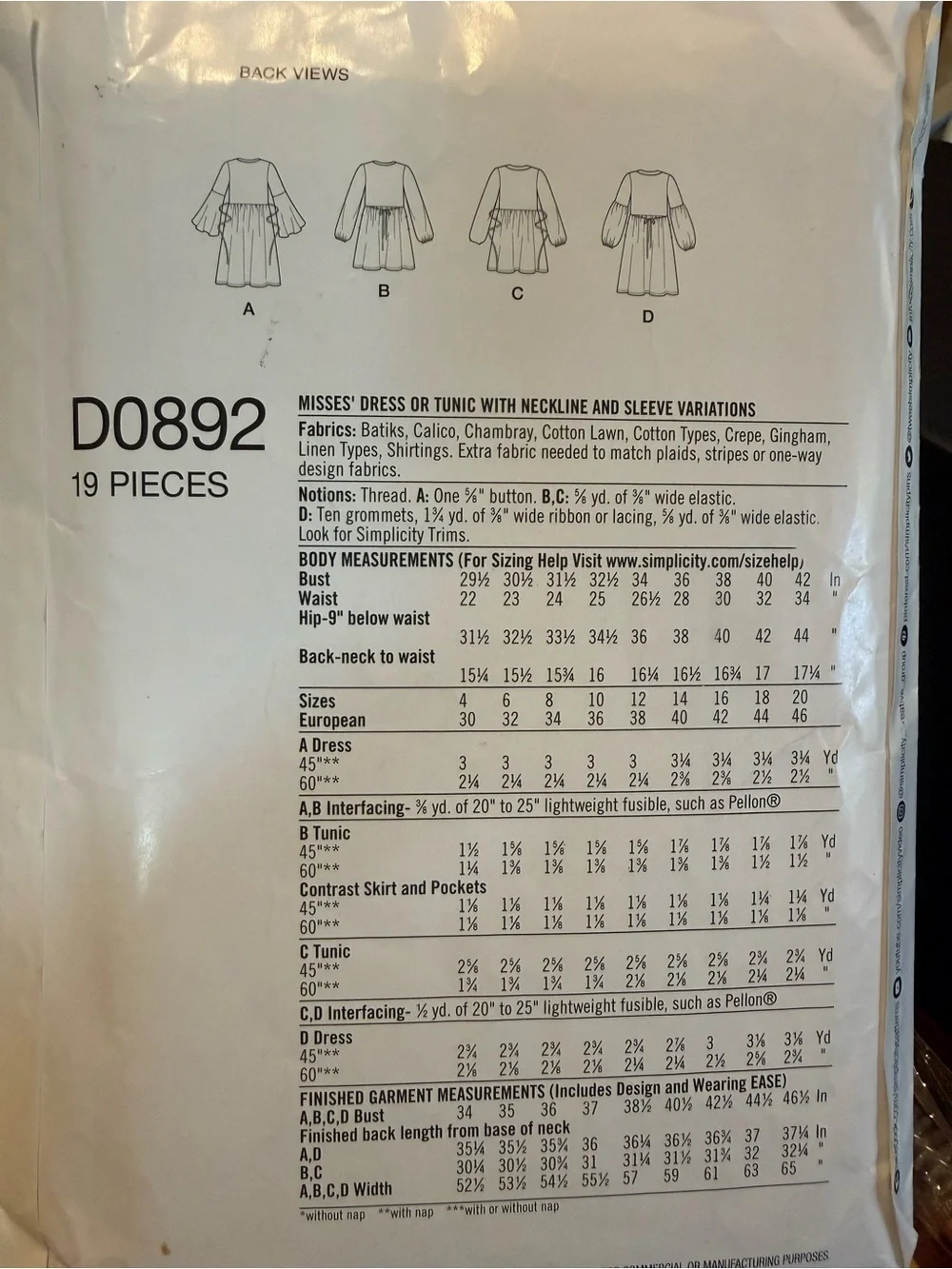 N/A simplicity d0892